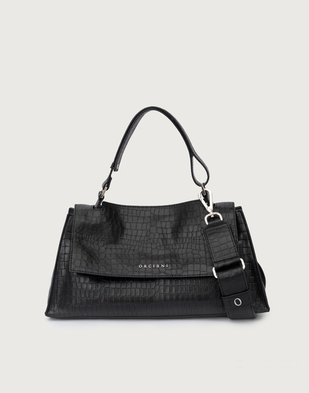 B02159 CCN NER - ORCIANI Borsa sveva cocco