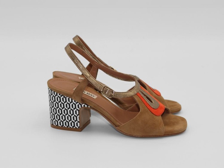 CAM A178 - LARA MAY Sandalo camoscio h.70