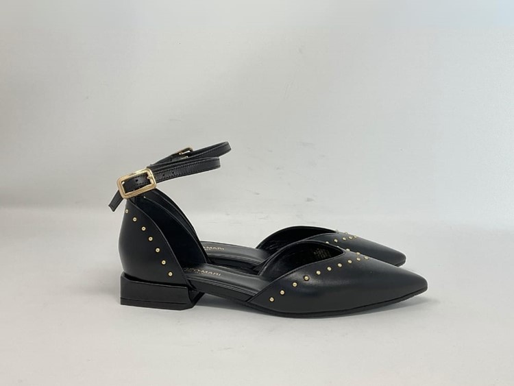 GIGLIO 03 NER - LORENZO MARI Ballerina cinturino borchie