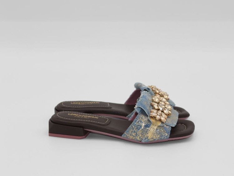 FIORDALISO 12 - LORENZO MARI Ciabatta jeans/strass
