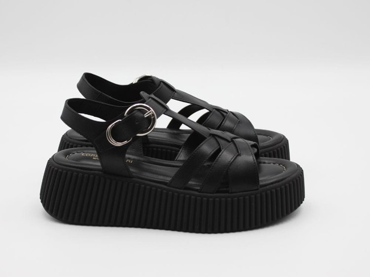 SALLYNA 01 - LORENZO MARI Sandalo zeppa pelle