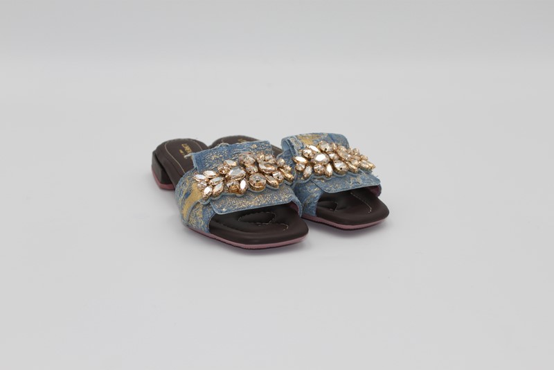 FIORDALISO 12 - LORENZO MARI Ciabatta jeans/strass - immagine 2
